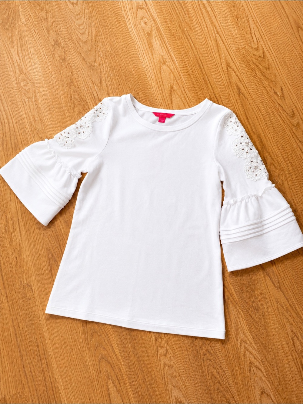 Lilly Pulitzer White Eyelet Bell Sleeve Tee
